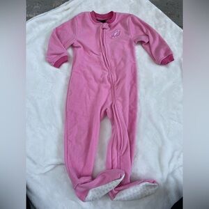 Baby Pink Eagles Football Footie Pajamas